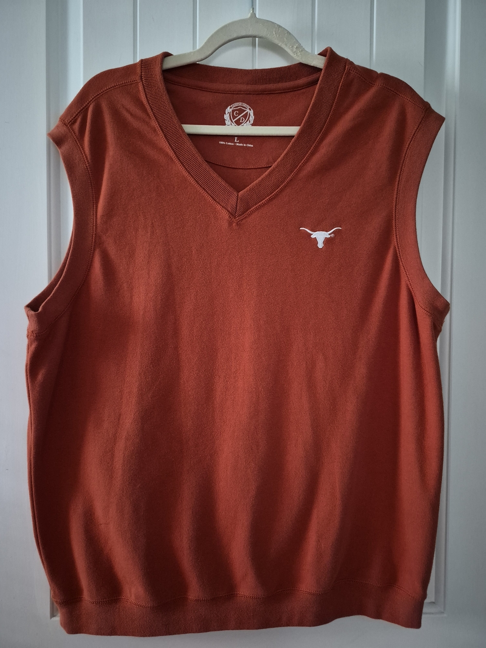 Campus Drive Sleeveless V-Neck Pullover Sweater Vest Burnt Orange Longhorn